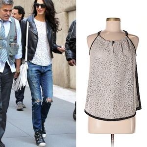 NWOT P.J.Kincaid laser cut leather halter top